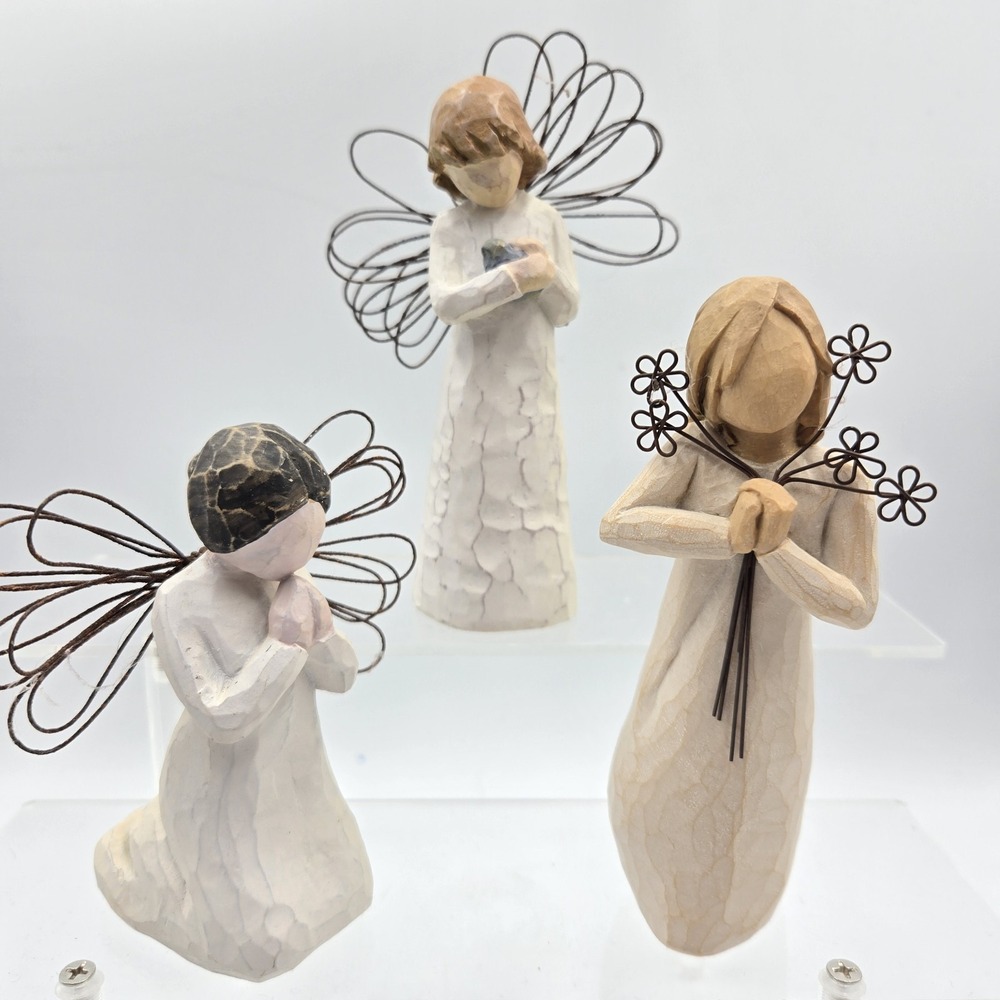Vtg Willow Tree 3 Figurine Lot Demdaco‎ 2004 Susan Lordi Healing Prayer Friend
